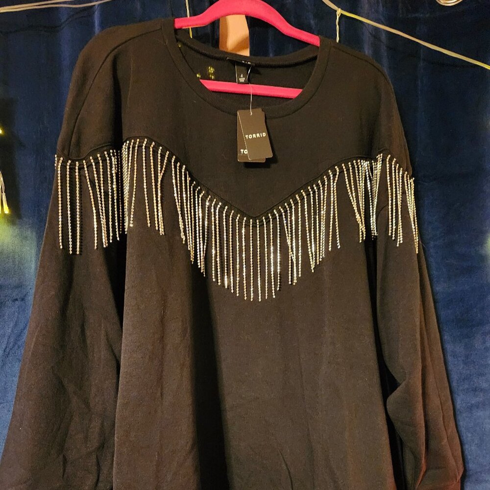 Torrid Black Rhinestone Sweatshirt- 4x